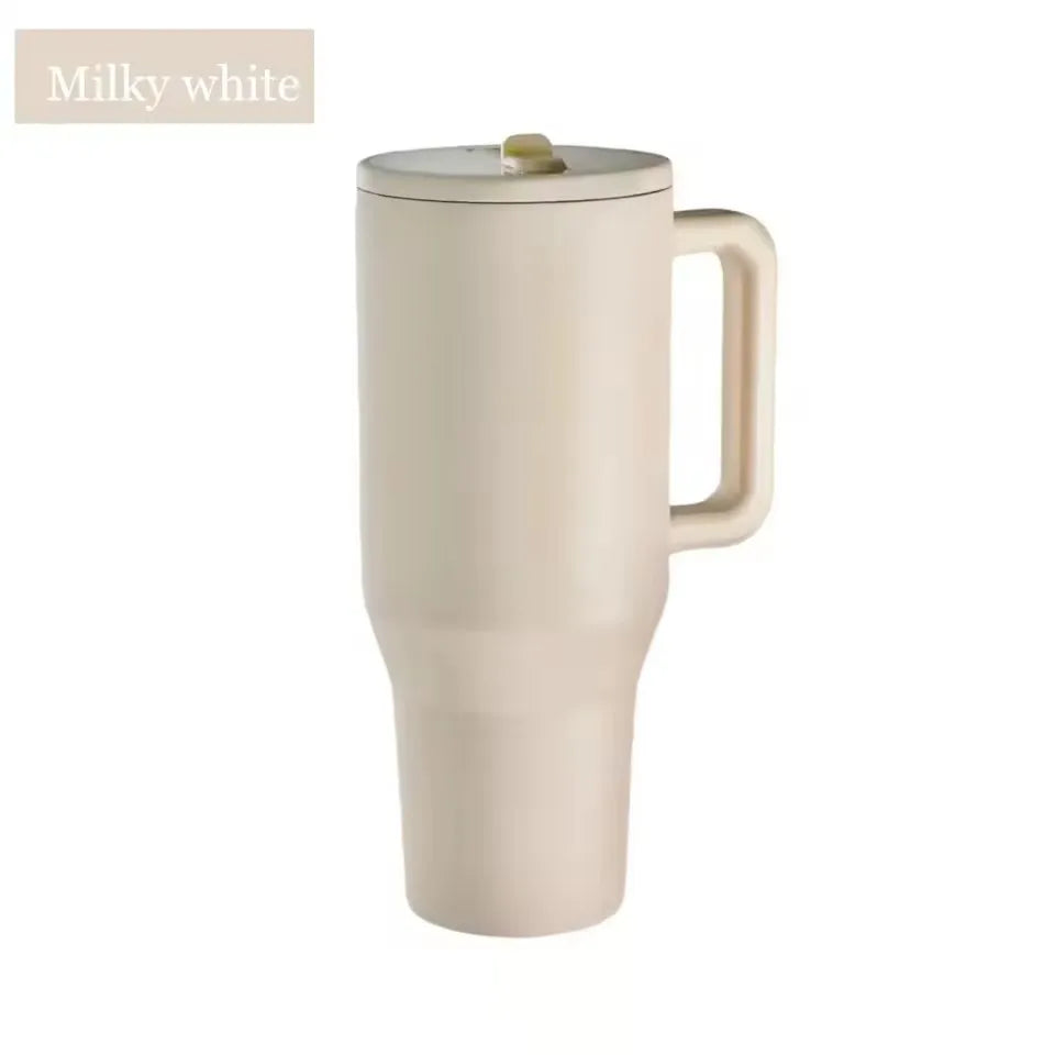 HydraFlow 40 oz Isolated Tumbler | Leak-Resistant Stainless Steel Cup with Handle & Straw