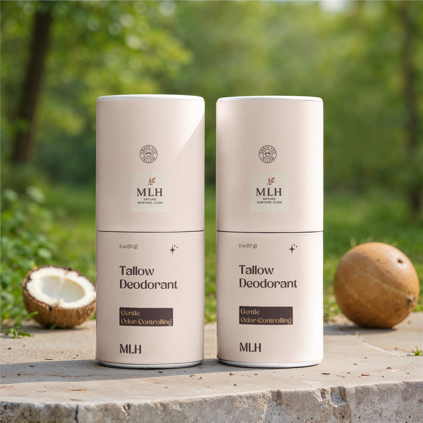 2 Pack Natural Tallow Deodorant Stick