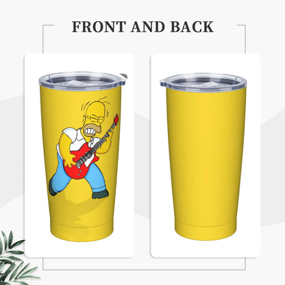 Simpsons Cartoon Tumbler Vacuum Insulated  Coffee Cups Stainless Steel Smoothie Tea Mug Water Bottle