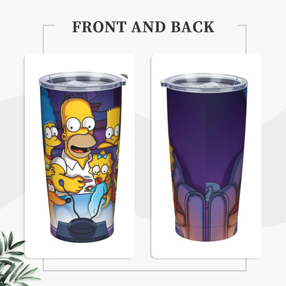 Simpsons Cartoon Tumbler Vacuum Insulated  Coffee Cups Stainless Steel Smoothie Tea Mug Water Bottle
