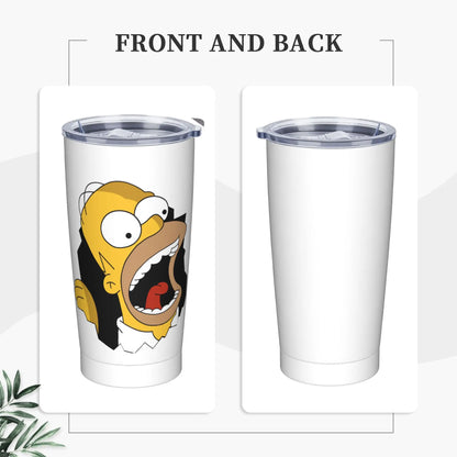 Simpsons Cartoon Tumbler Vacuum Insulated  Coffee Cups Stainless Steel Smoothie Tea Mug Water Bottle