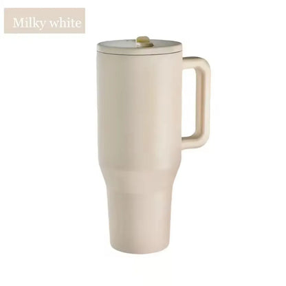 HydraFlow 40 oz Isolated Tumbler | Leak-Resistant Stainless Steel Cup with Handle & Straw