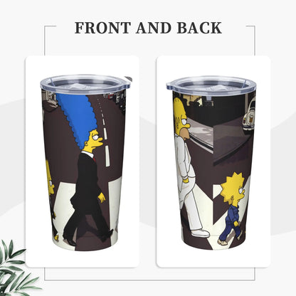Simpsons Cartoon Tumbler Vacuum Insulated  Coffee Cups Stainless Steel Smoothie Tea Mug Water Bottle
