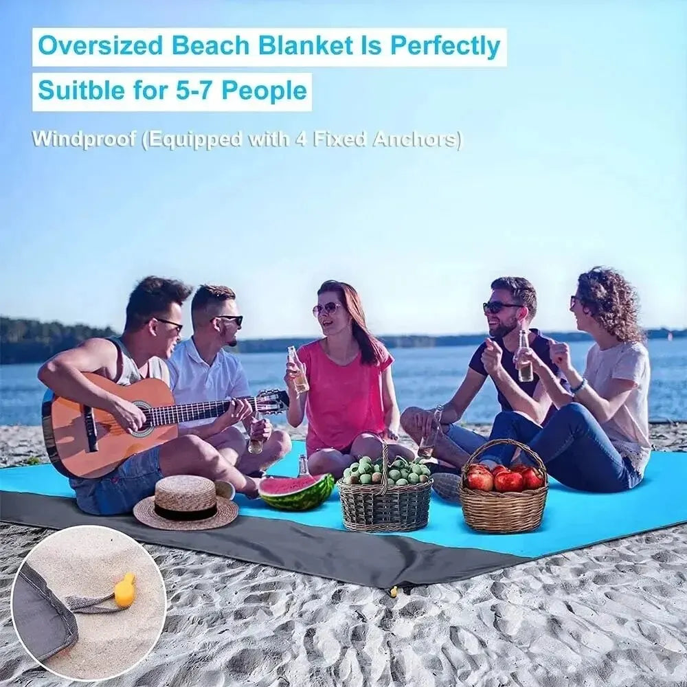 CoastComfort Sand-Free Beach Blanket | Lightwieght Foldable Picnic & Travel Mat