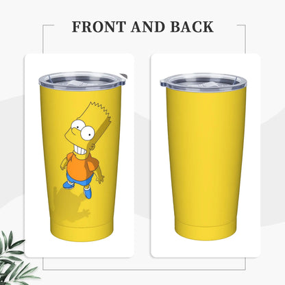 Simpsons Cartoon Tumbler Vacuum Insulated  Coffee Cups Stainless Steel Smoothie Tea Mug Water Bottle