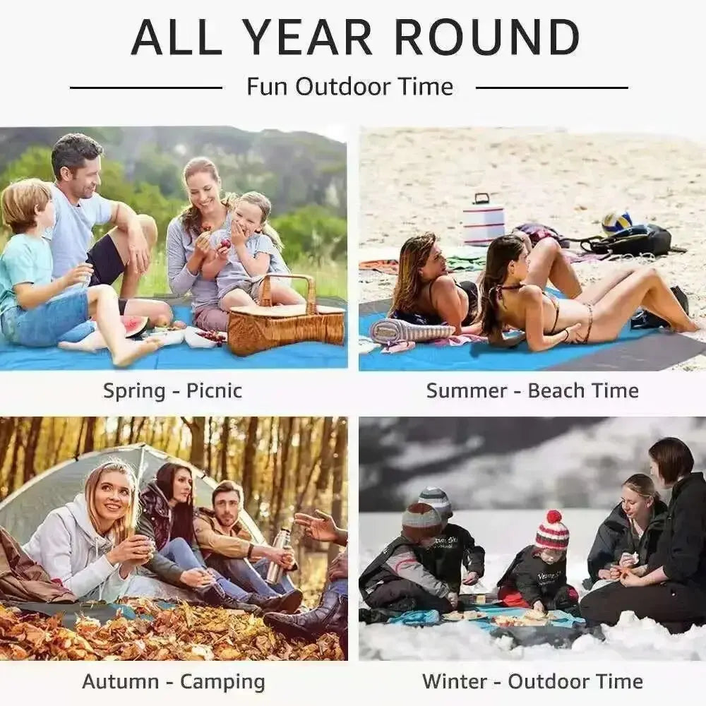 CoastComfort Sand-Free Beach Blanket | Lightwieght Foldable Picnic & Travel Mat