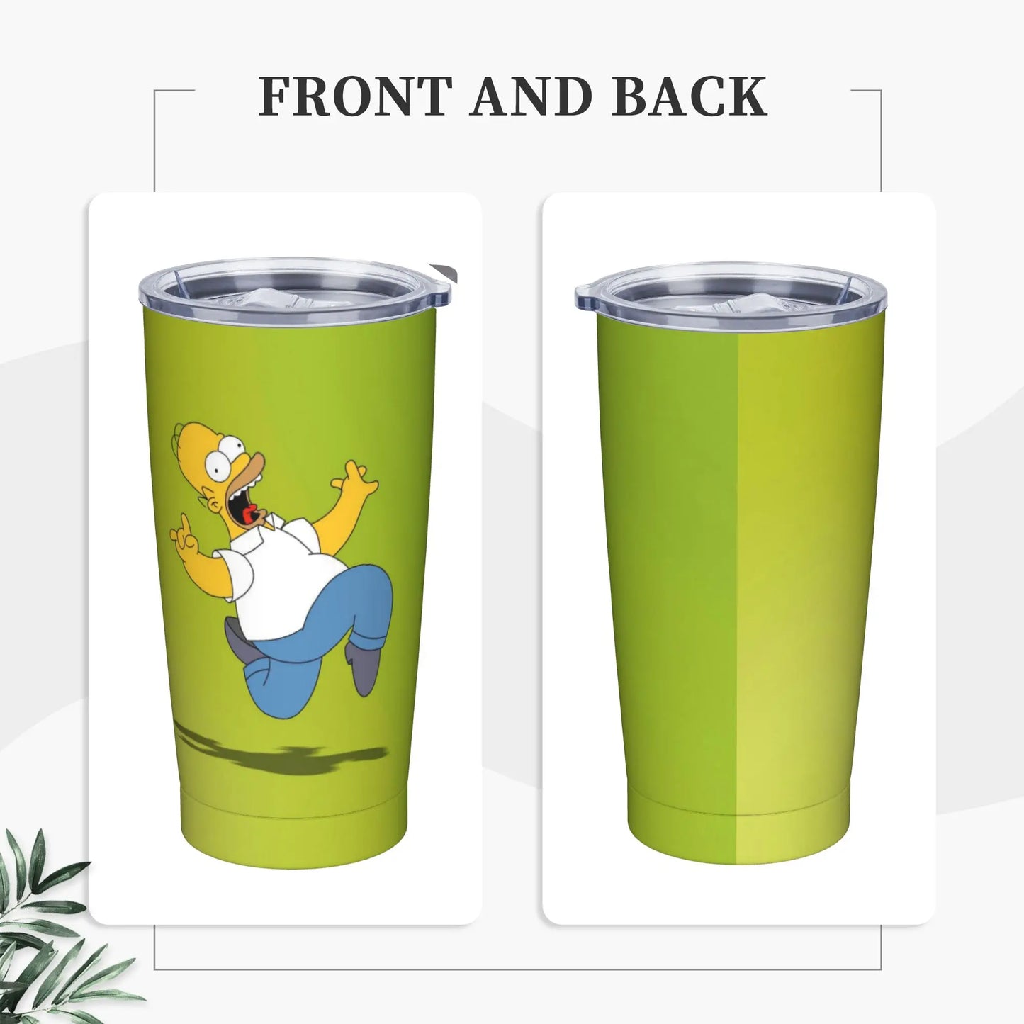 Simpsons Cartoon Tumbler Vacuum Insulated  Coffee Cups Stainless Steel Smoothie Tea Mug Water Bottle