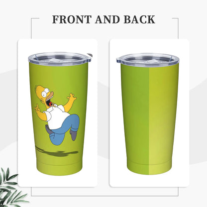 Simpsons Cartoon Tumbler Vacuum Insulated  Coffee Cups Stainless Steel Smoothie Tea Mug Water Bottle