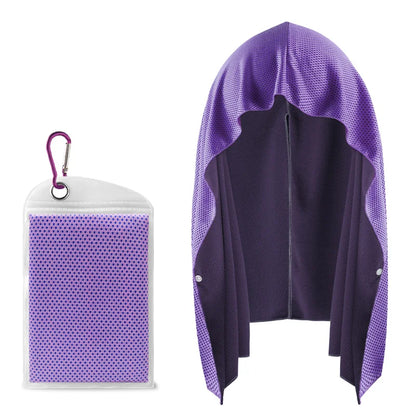 Cooling Hoodie Towel- Hood Towel, Evaporative Cool Technology, Cools Instantly When Wet, , Great for Sports, Fitness, Gym