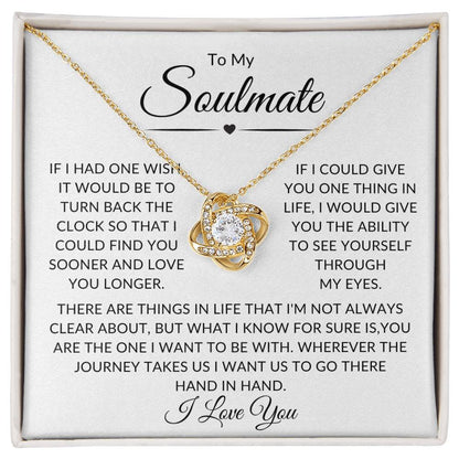 To My Soulmate | You Are The One | Love Knot Necklace