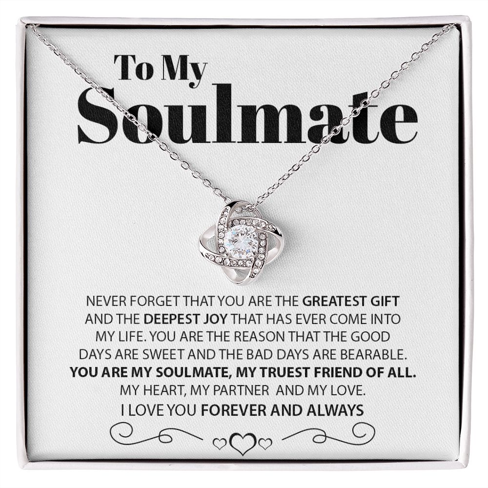 My Soulmate| My Truest Friend - Love Knot Necklace