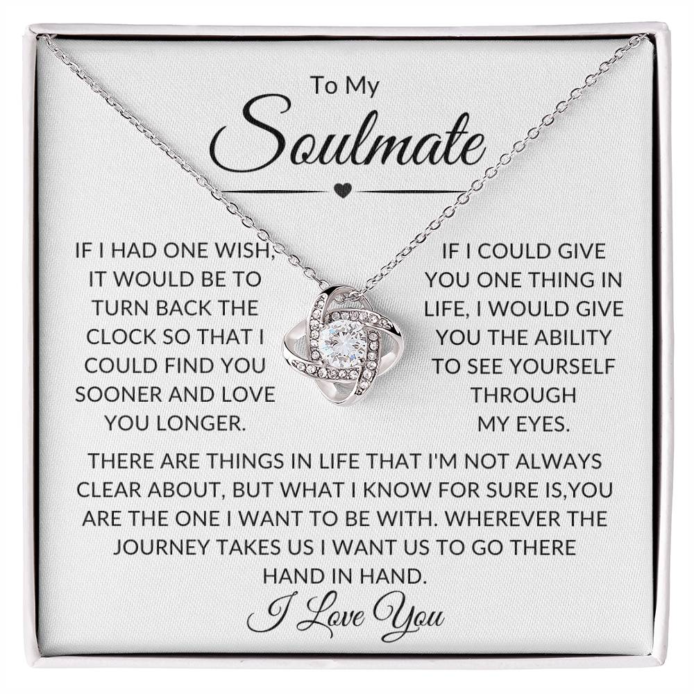 To My Soulmate | You Are The One | Love Knot Necklace