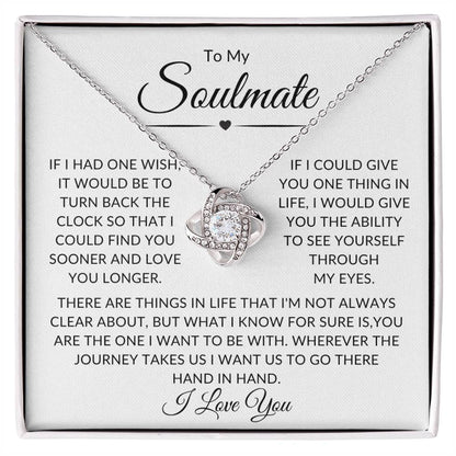 To My Soulmate | You Are The One | Love Knot Necklace