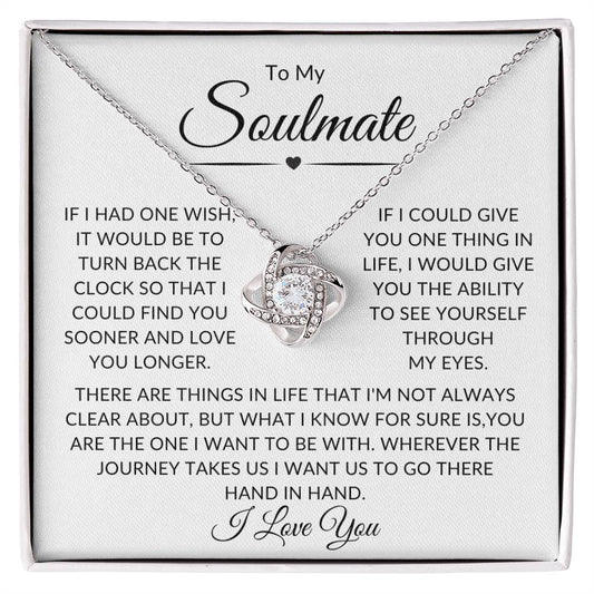 To My Soulmate | You Are The One | Love Knot Necklace