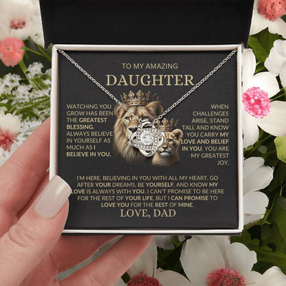 To My Amazing Daughter - The Greatest Blessing- Love Knot Necklace
