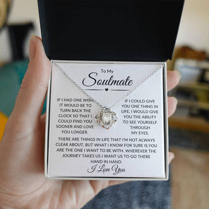 To My Soulmate | You Are The One | Love Knot Necklace