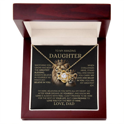 To My Amazing Daughter - The Greatest Blessing- Love Knot Necklace