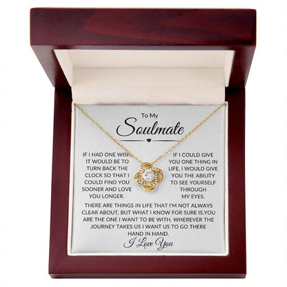 To My Soulmate | You Are The One | Love Knot Necklace
