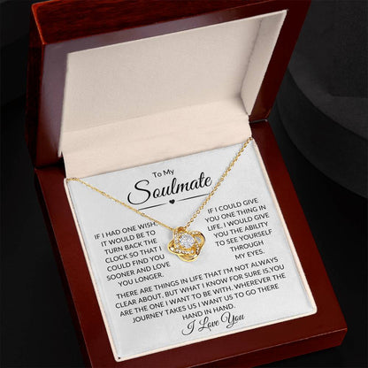 To My Soulmate | You Are The One | Love Knot Necklace